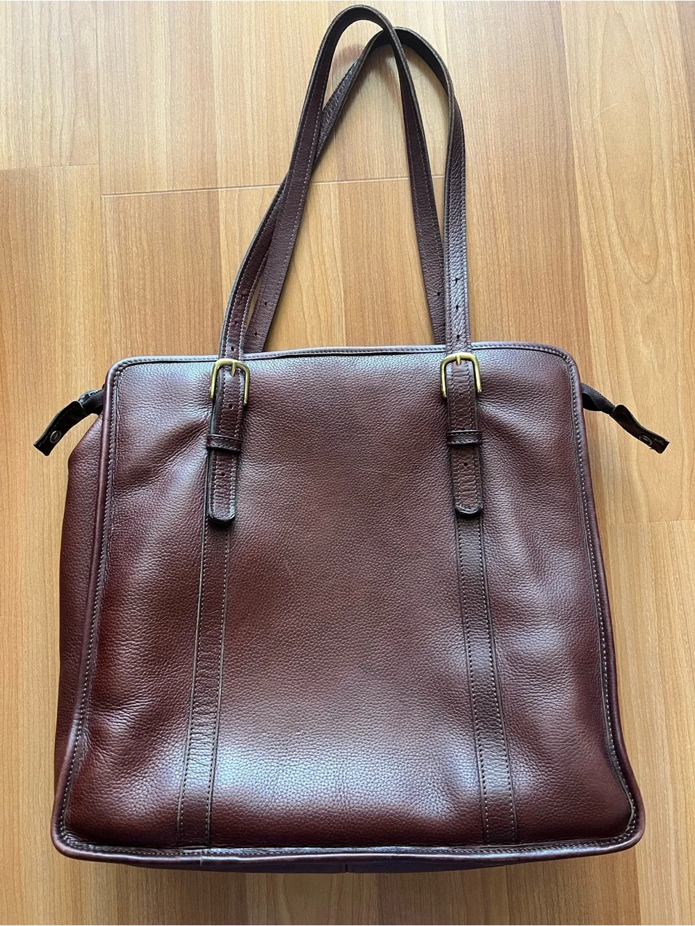 Jack Georges Brown Pebbled Leather Work Tote Laptop Bag USA Made